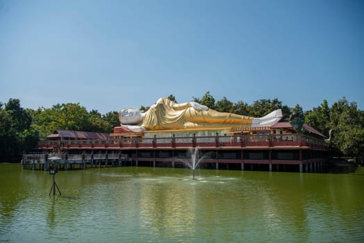Reclining Buddha at Wat Pa Kittiyanusorn in Amphoe Phu Wiang in  Province of Khon Kaen in Thailand. Thailand, Khon Kaen, December, 6, 2024