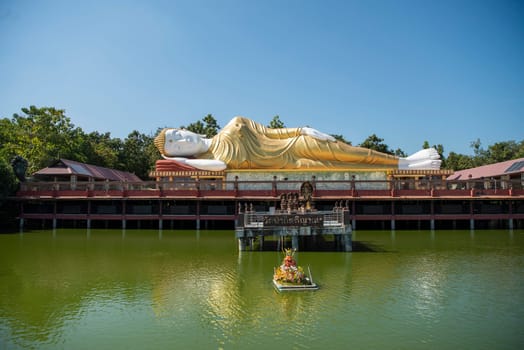 Reclining Buddha at Wat Pa Kittiyanusorn in Amphoe Phu Wiang in  Province of Khon Kaen in Thailand. Thailand, Khon Kaen, December, 6, 2024