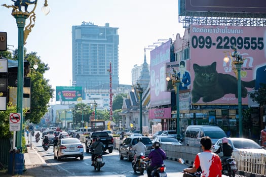 a road in the in City Centre of Khon Kaen and Province Khon Kaen in Thailand. Thailand, Khon Kaen, December, 6, 2024