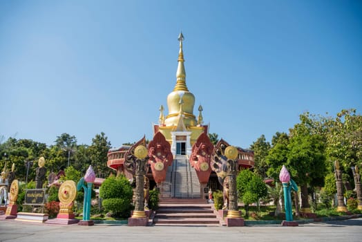 the Chedi at Wat Pa Kittiyanusorn in Amphoe Phu Wiang in  Province of Khon Kaen in Thailand. Thailand, Khon Kaen, December, 6, 2024