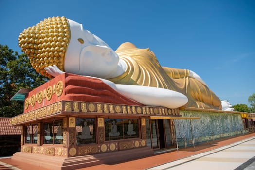 Reclining Buddha at Wat Pa Kittiyanusorn in Amphoe Phu Wiang in  Province of Khon Kaen in Thailand. Thailand, Khon Kaen, December, 6, 2024