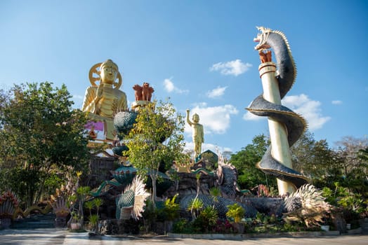 Wat Tham Pha Keung in Amphoe Phu Wiang in  Province of Khon Kaen in Thailand. Thailand, Khon Kaen, December, 6, 2024