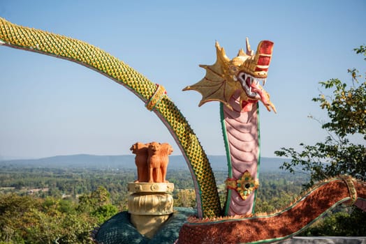 View at Wat Tham Pha Keung in Amphoe Phu Wiang in  Province of Khon Kaen in Thailand. Thailand, Khon Kaen, December, 6, 2024