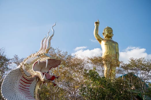 Wat Tham Pha Keung in Amphoe Phu Wiang in  Province of Khon Kaen in Thailand. Thailand, Khon Kaen, December, 6, 2024