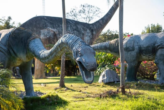 Dinosaur at Khon Kaen Geopark in Amphoe Phu Wiang in Province of Khon Kaen in Thailand. Thailand, Khon Kaen, December, 6, 2024