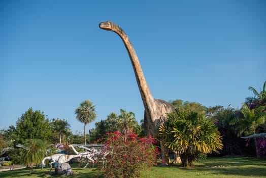 Dinosaur at Khon Kaen Geopark in Amphoe Phu Wiang in Province of Khon Kaen in Thailand. Thailand, Khon Kaen, December, 6, 2024