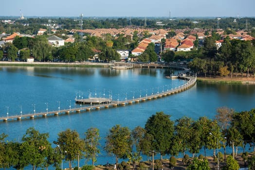 a view of Buen Kaen Nakhon Lake  in City and Province Khon Kaen in Thailand. Thailand, Khon Kaen, December, 4, 2024