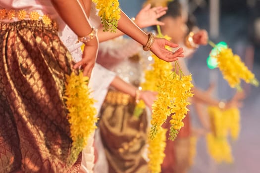 Traditional Thai Dance at Silk Fair in City Centre of Khon Kaen Province Khon Kaen in Thailand. Thailand, Khon Kaen, December, 4, 2024