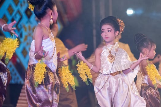 Traditional Thai Dance at Silk Fair in City Centre of Khon Kaen Province Khon Kaen in Thailand. Thailand, Khon Kaen, December, 4, 2024