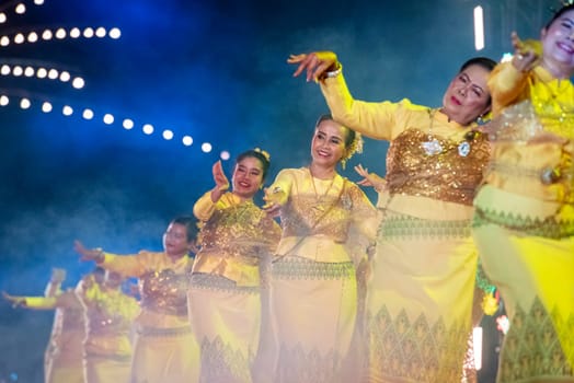 Traditional Thai Dance at Silk Fair in City Centre of Khon Kaen Province Khon Kaen in Thailand. Thailand, Khon Kaen, December, 4, 2024