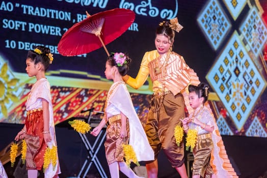 Traditional Thai Dance at Silk Fair in City Centre of Khon Kaen Province Khon Kaen in Thailand. Thailand, Khon Kaen, December, 4, 2024
