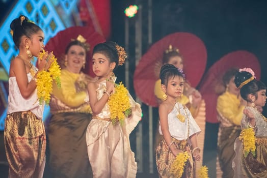 Traditional Thai Dance at Silk Fair in City Centre of Khon Kaen Province Khon Kaen in Thailand. Thailand, Khon Kaen, December, 4, 2024