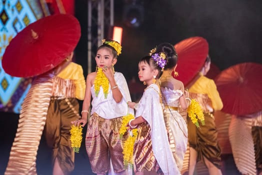 Traditional Thai Dance at Silk Fair in City Centre of Khon Kaen Province Khon Kaen in Thailand. Thailand, Khon Kaen, December, 4, 2024