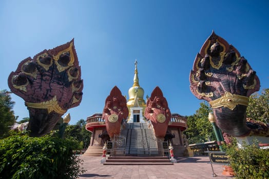 the Chedi at Wat Pa Kittiyanusorn in Amphoe Phu Wiang in  Province of Khon Kaen in Thailand. Thailand, Khon Kaen, December, 6, 2024