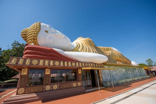 Reclining Buddha at Wat Pa Kittiyanusorn in Amphoe Phu Wiang in  Province of Khon Kaen in Thailand. Thailand, Khon Kaen, December, 6, 2024