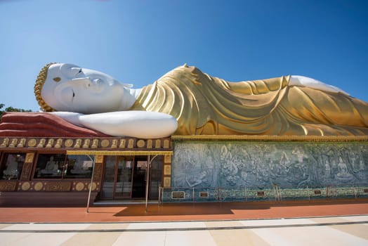 Reclining Buddha at Wat Pa Kittiyanusorn in Amphoe Phu Wiang in  Province of Khon Kaen in Thailand. Thailand, Khon Kaen, December, 6, 2024