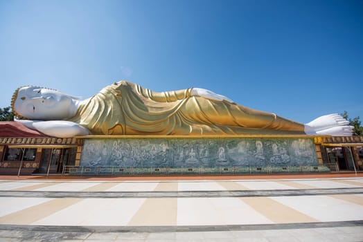 Reclining Buddha at Wat Pa Kittiyanusorn in Amphoe Phu Wiang in  Province of Khon Kaen in Thailand. Thailand, Khon Kaen, December, 6, 2024