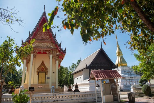 Wat Phrathat Kham Kaen in the Province of Khon Kaen in Thailand. Thailand, Khon Kaen, December, 8, 2024