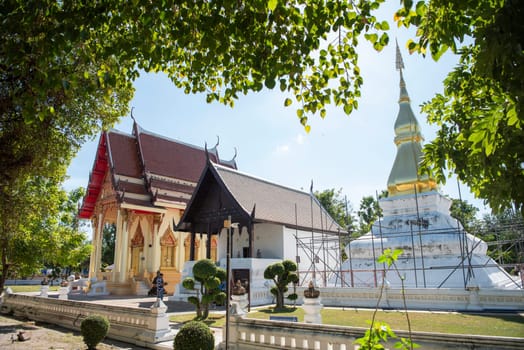 Wat Phrathat Kham Kaen in the Province of Khon Kaen in Thailand. Thailand, Khon Kaen, December, 8, 2024