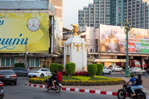 a roundabout in the in City Centre of Khon Kaen and Province Khon Kaen in Thailand. Thailand, Khon Kaen, December, 8, 2024