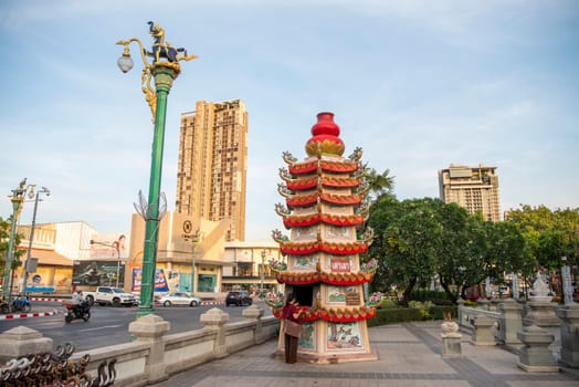 Park at City Pillar Shrine in City Centre of Khon Kaen and Province Khon Kaen in Thailand. Thailand, Khon Kaen, December, 8, 2024