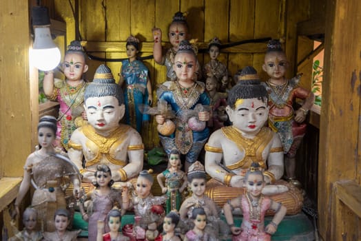 Figures at City Pillar Shrine in City Centre of Khon Kaen and Province Khon Kaen in Thailand. Thailand, Khon Kaen, December, 8, 2024