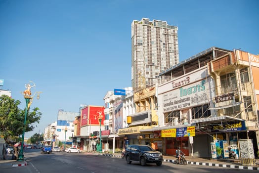 a road in the in City Centre of Khon Kaen and Province Khon Kaen in Thailand. Thailand, Khon Kaen, December, 4, 2024