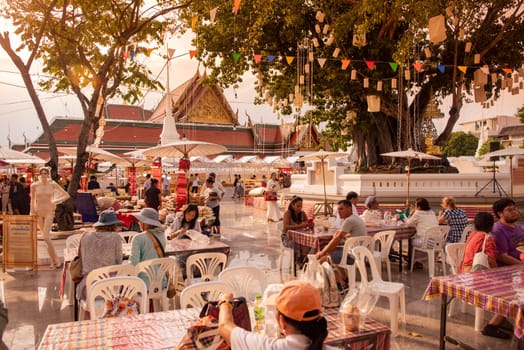 Thai Food Market at Wat Saket Festival Fair in Bangkok in Thailand.  Thailand, Bangkok, November, 8, 2024.