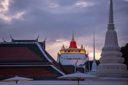 Ceremony on Golden Mount at Wat Saket Festival Fair in Banglamphu in Bangkok in Thailand.  Thailand, Bangkok, November, 8, 2024.