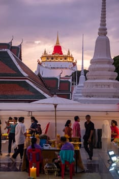 Ceremony on Golden Mount at Wat Saket Festival Fair in Banglamphu in Bangkok in Thailand.  Thailand, Bangkok, November, 8, 2024.