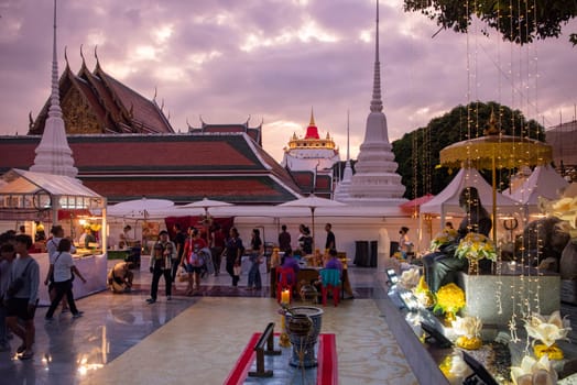 Ceremony on Golden Mount at Wat Saket Festival Fair in Banglamphu in Bangkok in Thailand.  Thailand, Bangkok, November, 8, 2024.