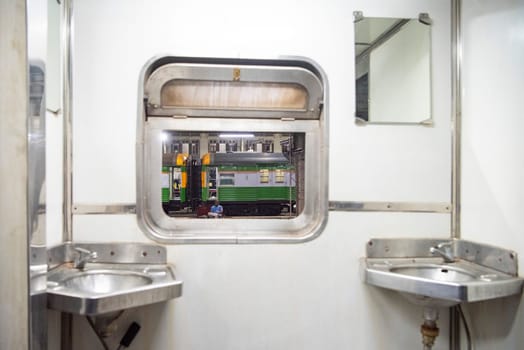 a Train with fresh water in the Hua Lamphong Railway Station in Bangkok in Thailand.  Thailand, Bangkok, November, 4, 2024.