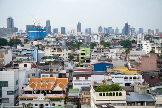 a View over the China Town with skyline in the City of Bangkok in Thailand.  Thailand, Bangkok, November, 5, 2024.