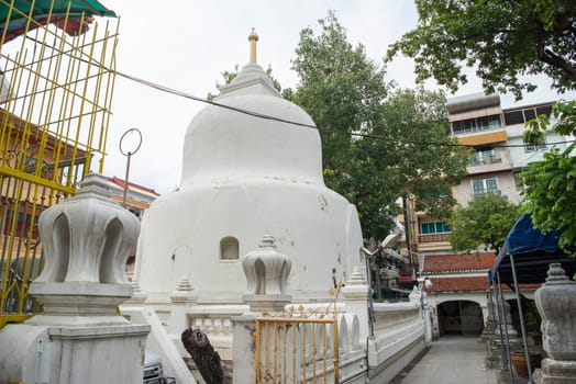 Chedi at Wat Kan Matuyaram in China Town in City of Bangkok in Thailand.  Thailand, Bangkok, November, 5, 2024.