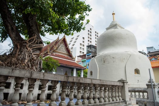 Chedi at Wat Kan Matuyaram in China Town in City of Bangkok in Thailand.  Thailand, Bangkok, November, 5, 2024.