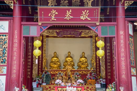 Kwong Siew Shrine or Canton Shrine in China Town in City of Bangkok in Thailand.  Thailand, Bangkok, November, 6, 2024.