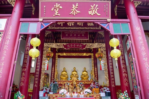 Kwong Siew Shrine or Canton Shrine in China Town in City of Bangkok in Thailand.  Thailand, Bangkok, November, 6, 2024.