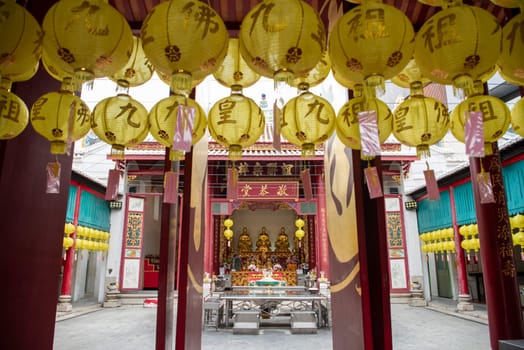 Kwong Siew Shrine or Canton Shrine in China Town in City of Bangkok in Thailand.  Thailand, Bangkok, November, 6, 2024.