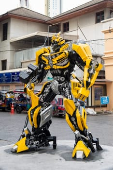 a Robot art Roundabout in Talat Noi at China Town in City of Bangkok in Thailand.  Thailand, Bangkok, November, 6, 2024.