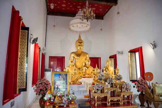 Wat Maha Phruettharam Worawihan in Bang Rak in City of Bangkok in Thailand.  Thailand, Bangkok, November, 6, 2024.