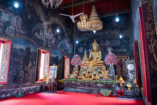 Wat Maha Phruettharam Worawihan in Bang Rak in City of Bangkok in Thailand.  Thailand, Bangkok, November, 6, 2024.