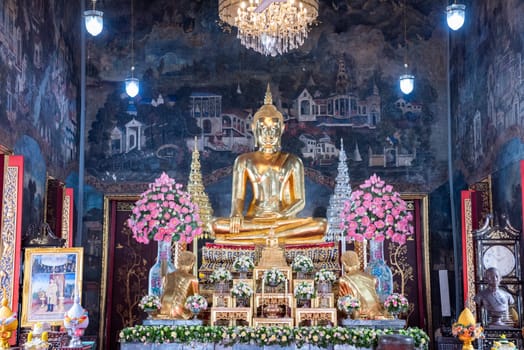 Wat Maha Phruettharam Worawihan in Bang Rak in City of Bangkok in Thailand.  Thailand, Bangkok, November, 6, 2024.