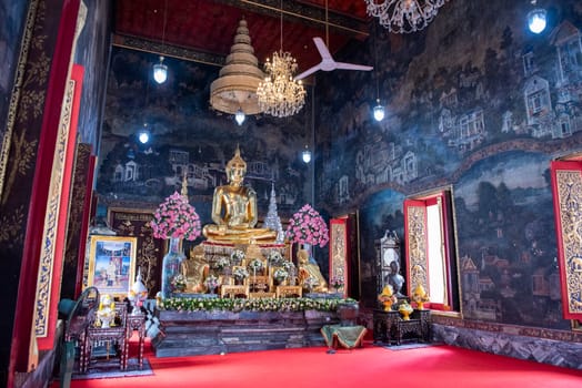 Wat Maha Phruettharam Worawihan in Bang Rak in City of Bangkok in Thailand.  Thailand, Bangkok, November, 6, 2024.