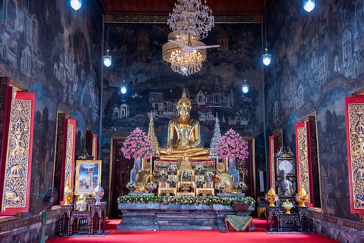 Wat Maha Phruettharam Worawihan in Bang Rak in City of Bangkok in Thailand.  Thailand, Bangkok, November, 6, 2024.