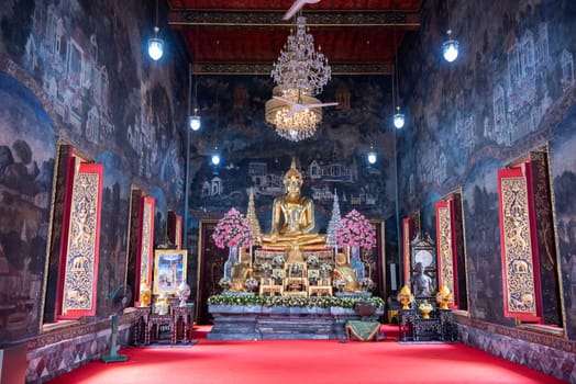 Wat Maha Phruettharam Worawihan in Bang Rak in City of Bangkok in Thailand.  Thailand, Bangkok, November, 6, 2024.