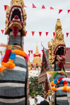 Opening Ceremony on Golden Mount at Wat Saket Festival Fair in Bangkok in Thailand.  Thailand, Bangkok, November, 8, 2024.