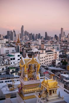 a House Temple on a rood in Chinatown in the City of Bangkok in Thailand.  Thailand, Bangkok, November, 6, 2024.