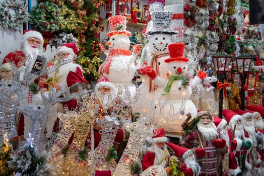 Christmas Decorations at Sampheng Market Line in the City of Bangkok in Thailand.  Thailand, Bangkok, November, 7, 2024.