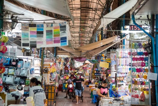 a alley at Sampheng Market Line in the City of Bangkok in Thailand.  Thailand, Bangkok, November, 7, 2024.