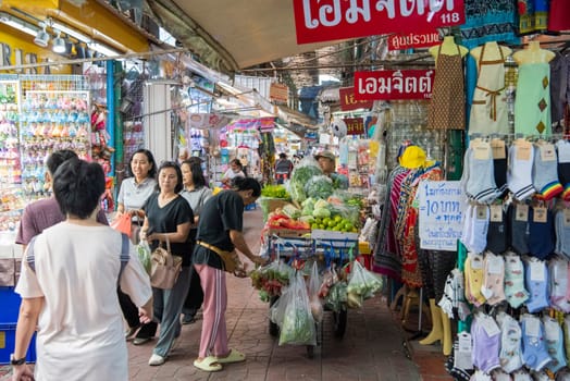 the alley at Sampheng Market Line in the City of Bangkok in Thailand.  Thailand, Bangkok, November, 7, 2024.